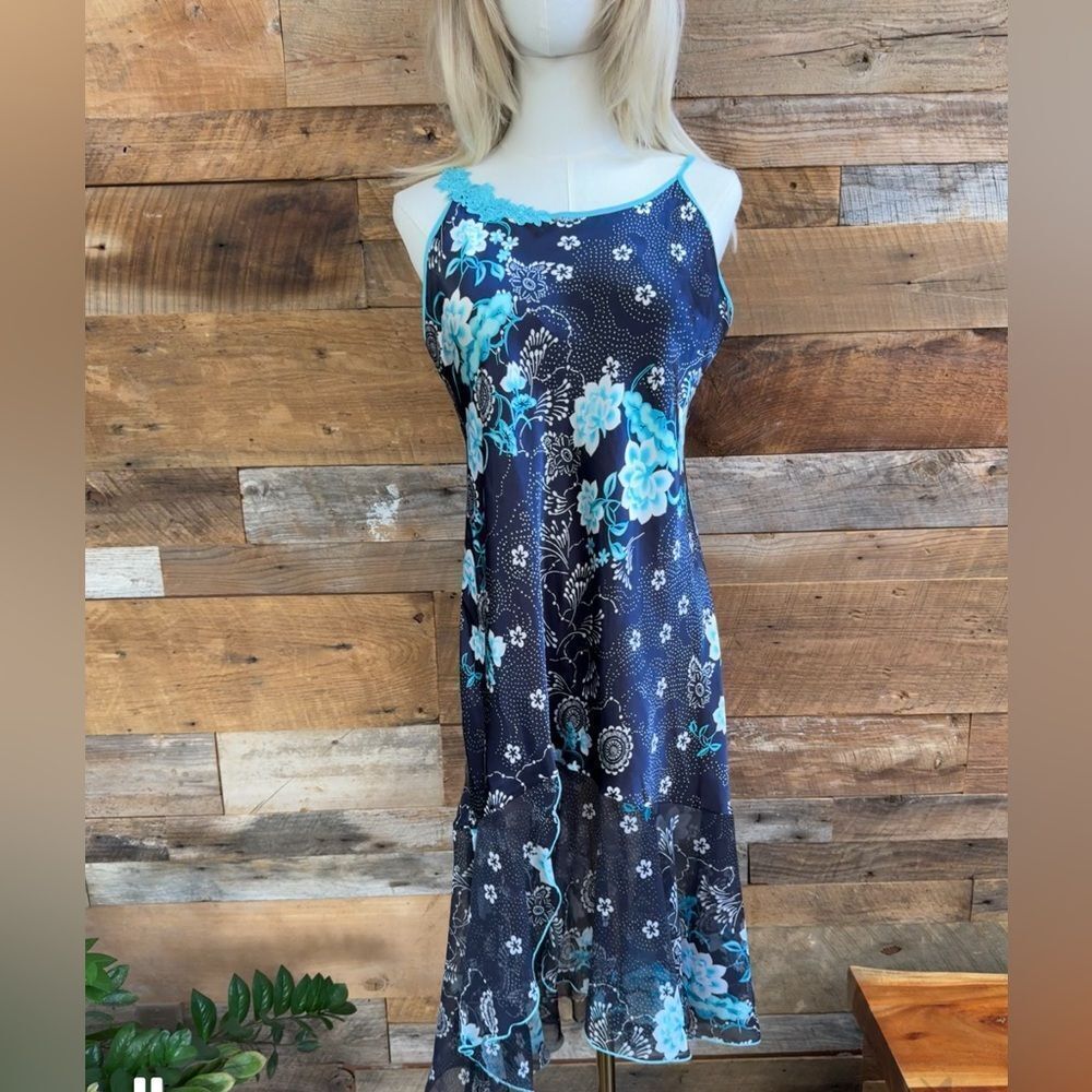 Sensara Floral Satin Slip Nightgown Dress – Lingerie Style Elegance